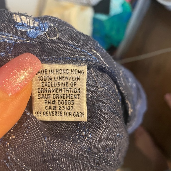 Denim blue sleeveless Talbots linen dress 16 - Picture 5 of 6